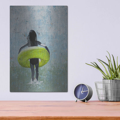 Luxe Metal Art 'SUMMER GIRL' by DB Waterman,12x16