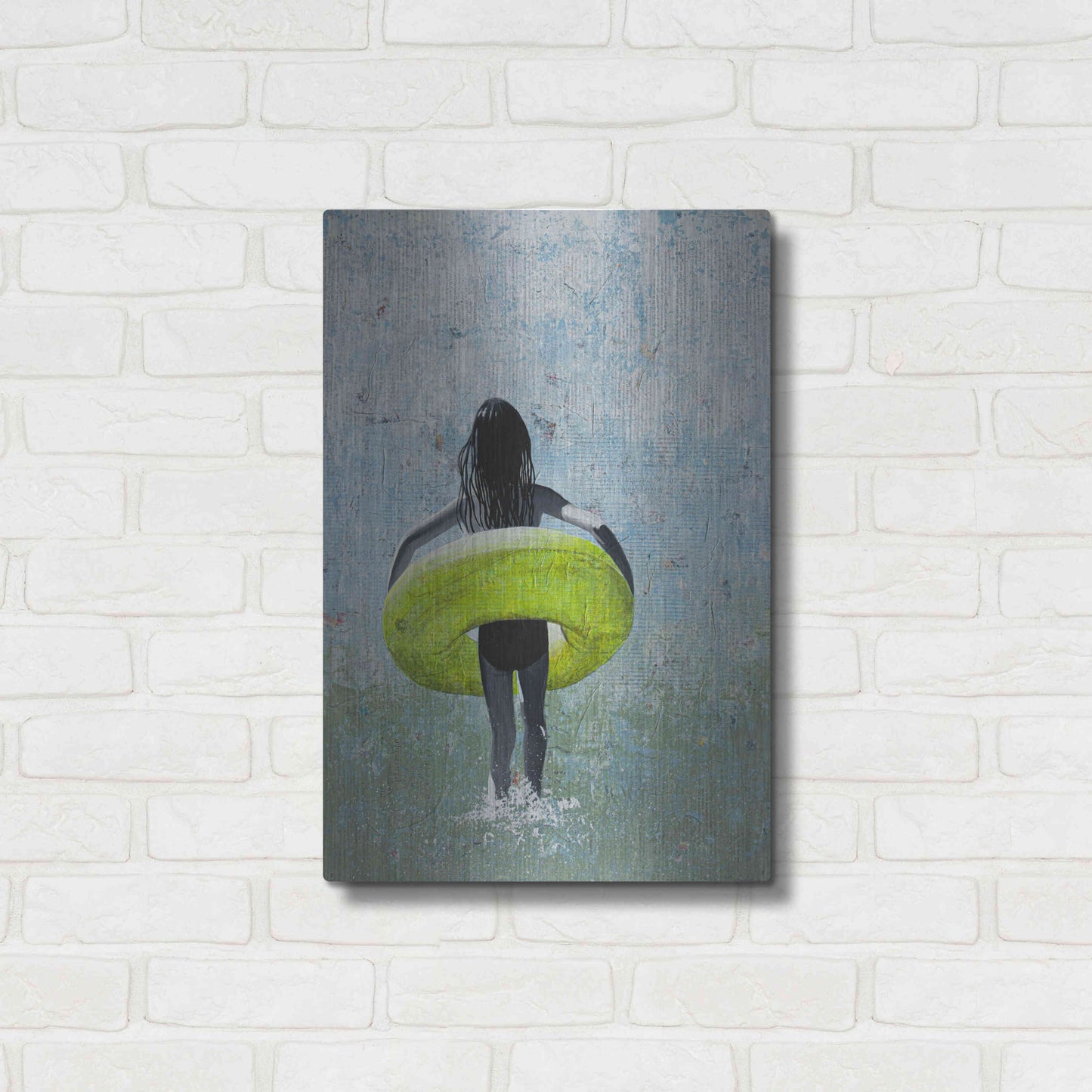 Luxe Metal Art 'SUMMER GIRL' by DB Waterman,16x24