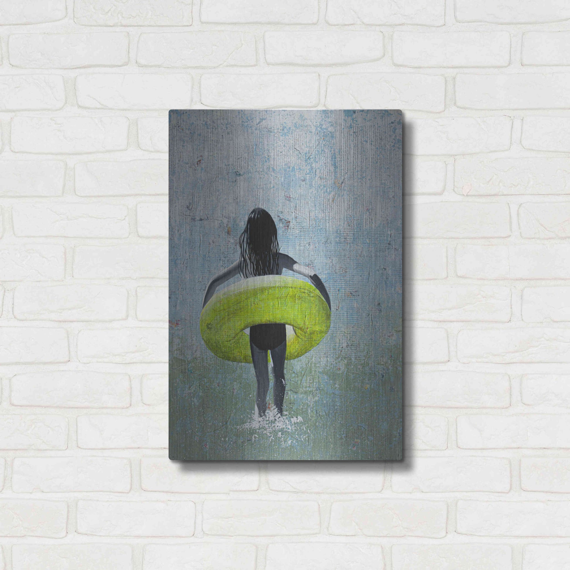 Luxe Metal Art 'SUMMER GIRL' by DB Waterman,16x24