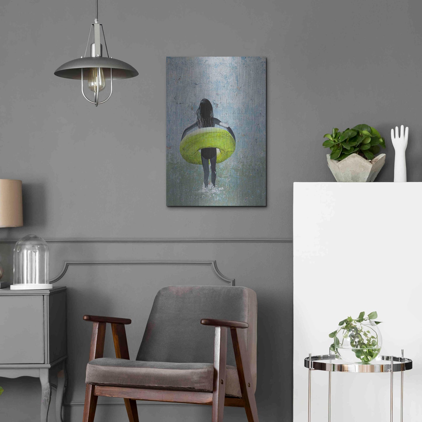 Luxe Metal Art 'SUMMER GIRL' by DB Waterman,16x24