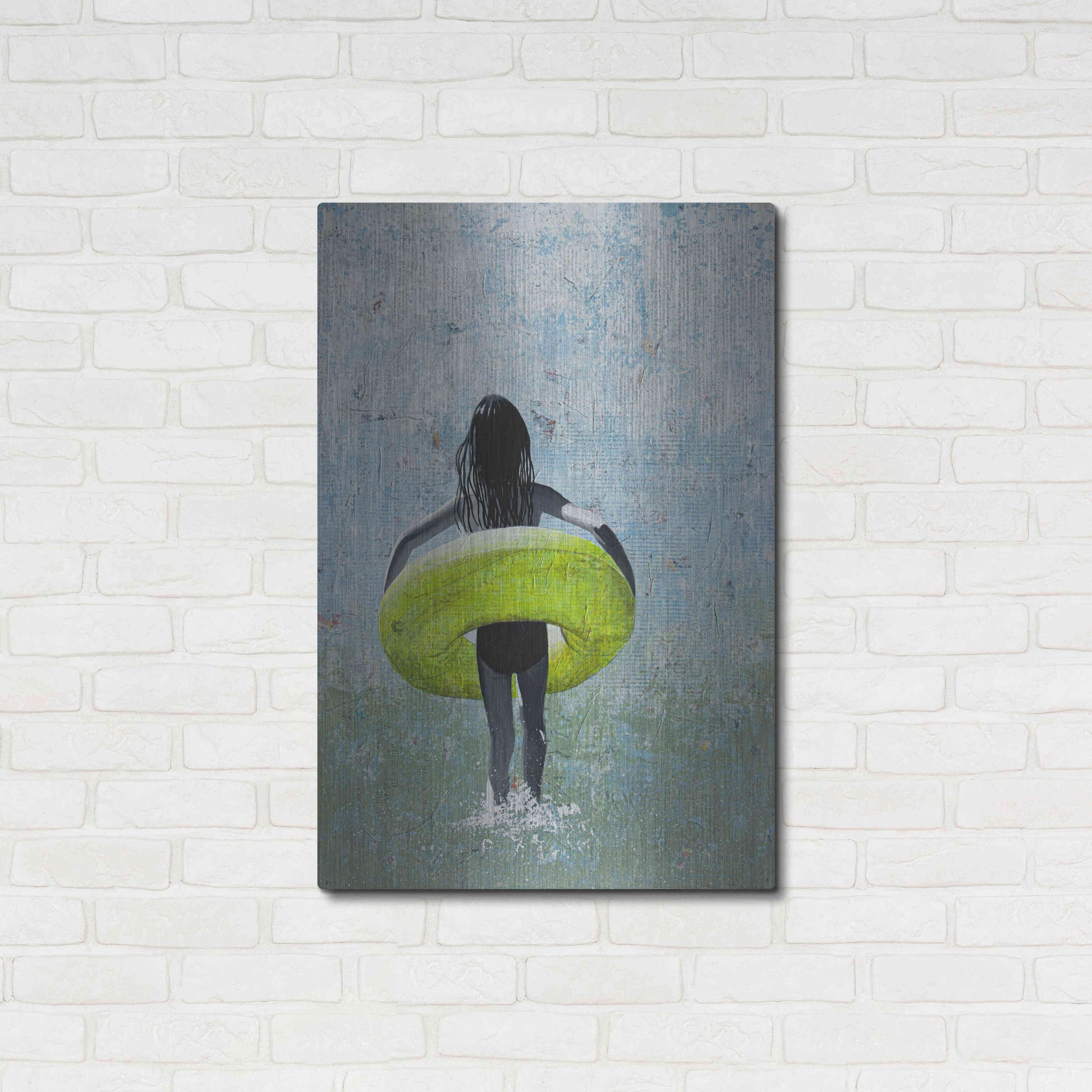 Luxe Metal Art 'SUMMER GIRL' by DB Waterman,24x36