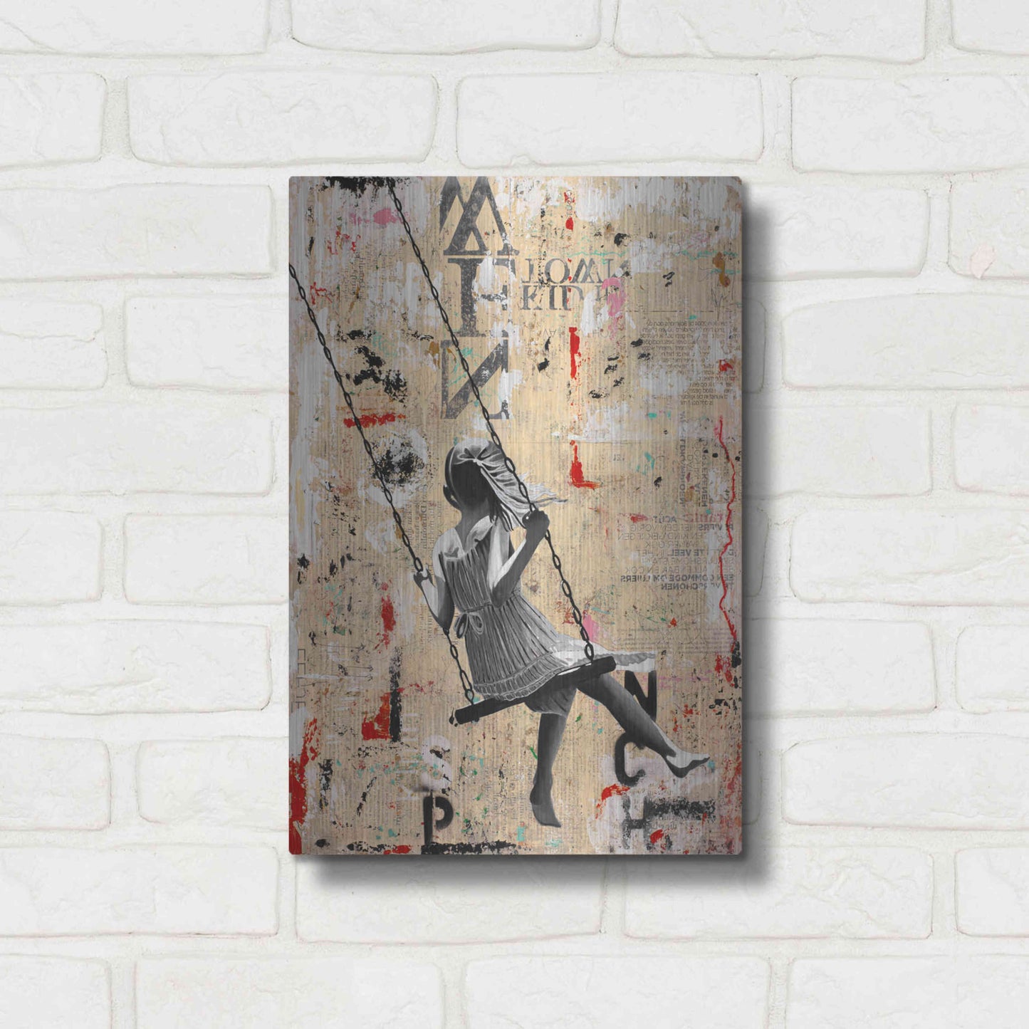 Luxe Metal Art 'SUMMER SWING' by DB Waterman,12x16
