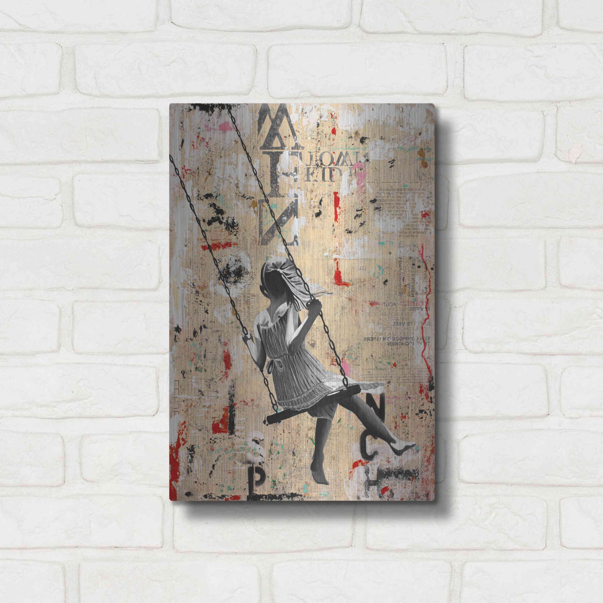 Luxe Metal Art 'SUMMER SWING' by DB Waterman,12x16