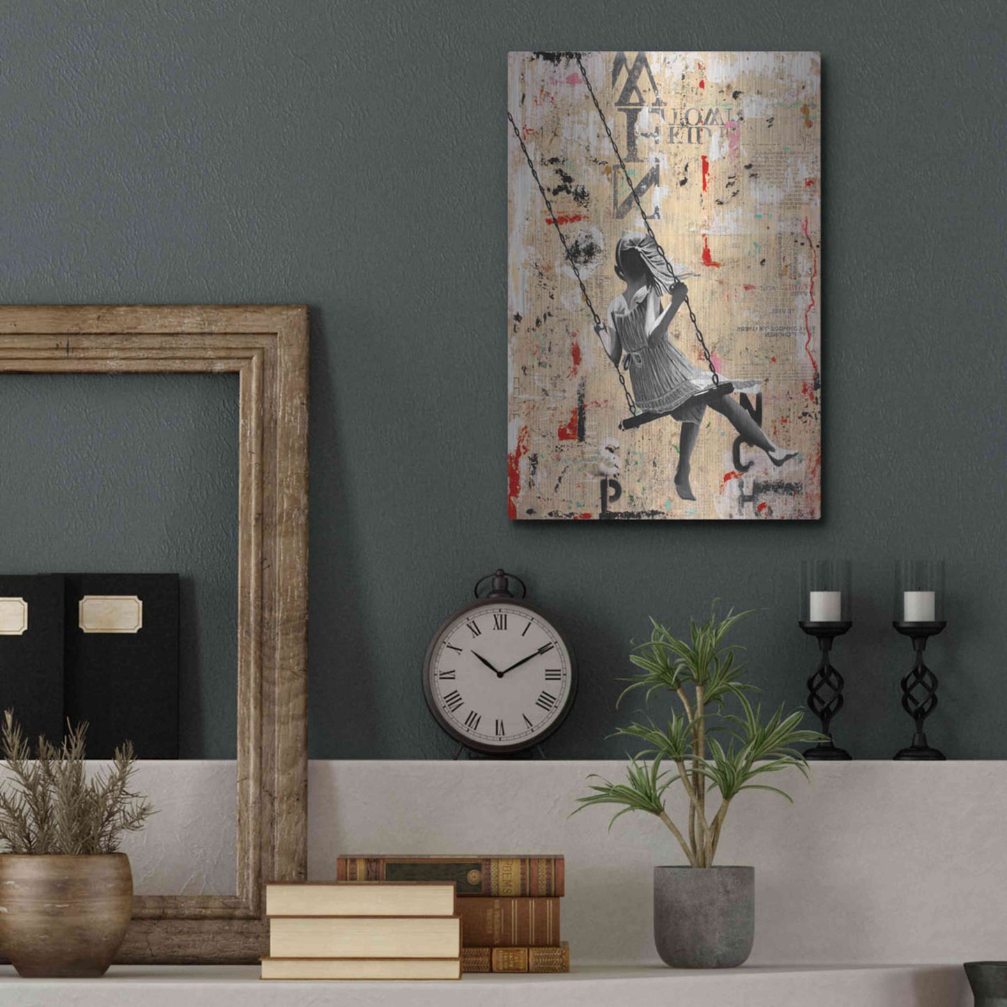Luxe Metal Art 'SUMMER SWING' by DB Waterman,12x16