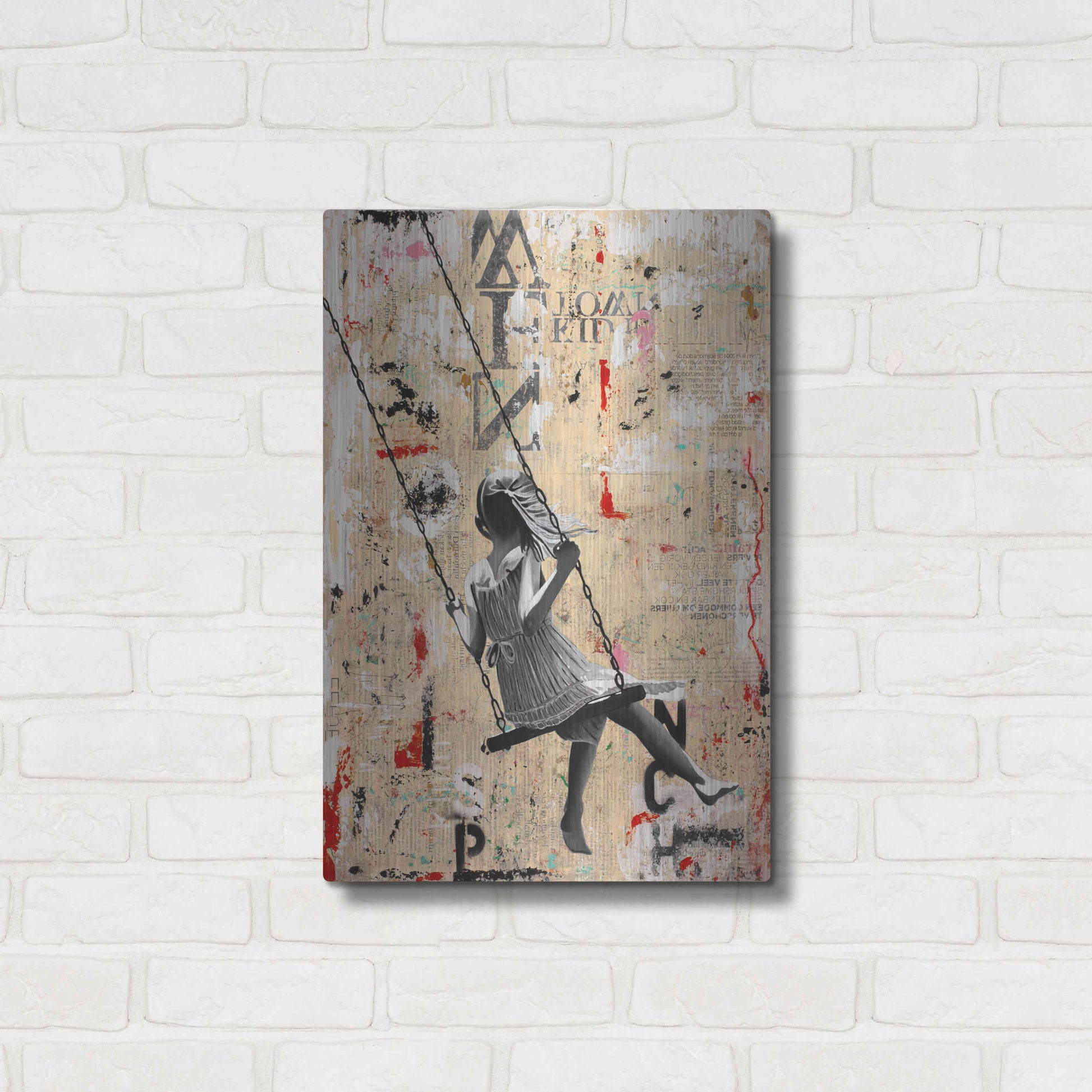 Luxe Metal Art 'SUMMER SWING' by DB Waterman,16x24