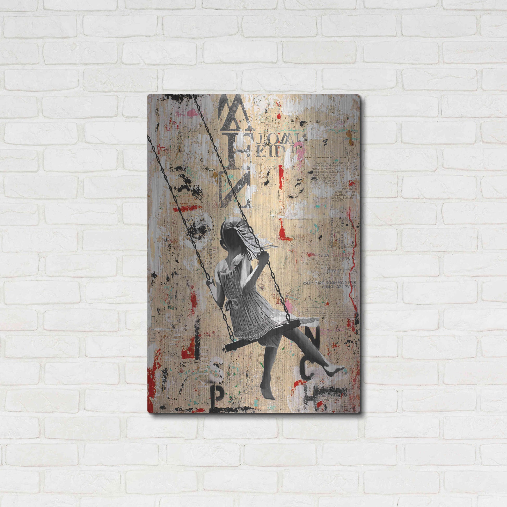 Luxe Metal Art 'SUMMER SWING' by DB Waterman,24x36