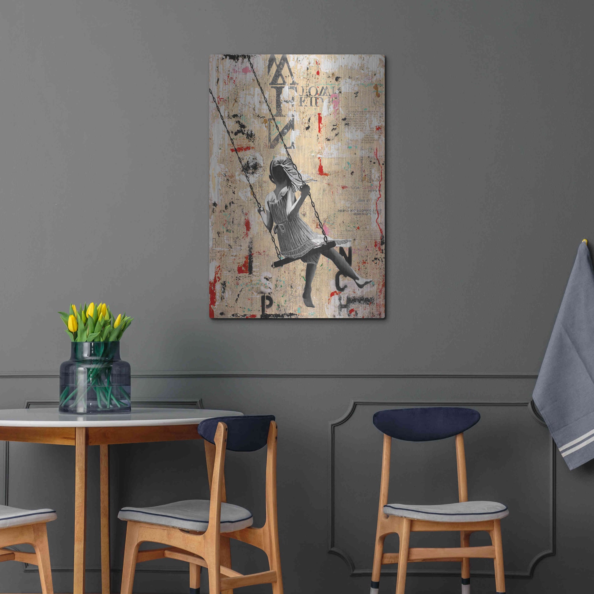 Luxe Metal Art 'SUMMER SWING' by DB Waterman,24x36