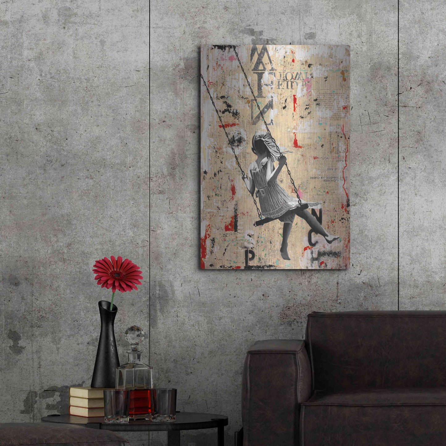 Luxe Metal Art 'SUMMER SWING' by DB Waterman,24x36