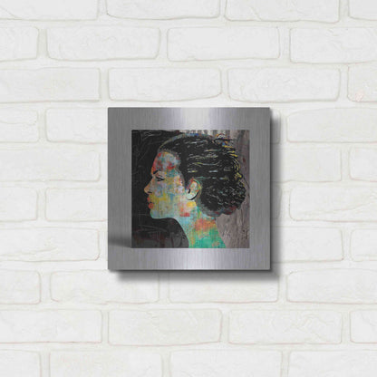 Luxe Metal Art 'THE COLORFUL GIRL' by DB Waterman,12x12