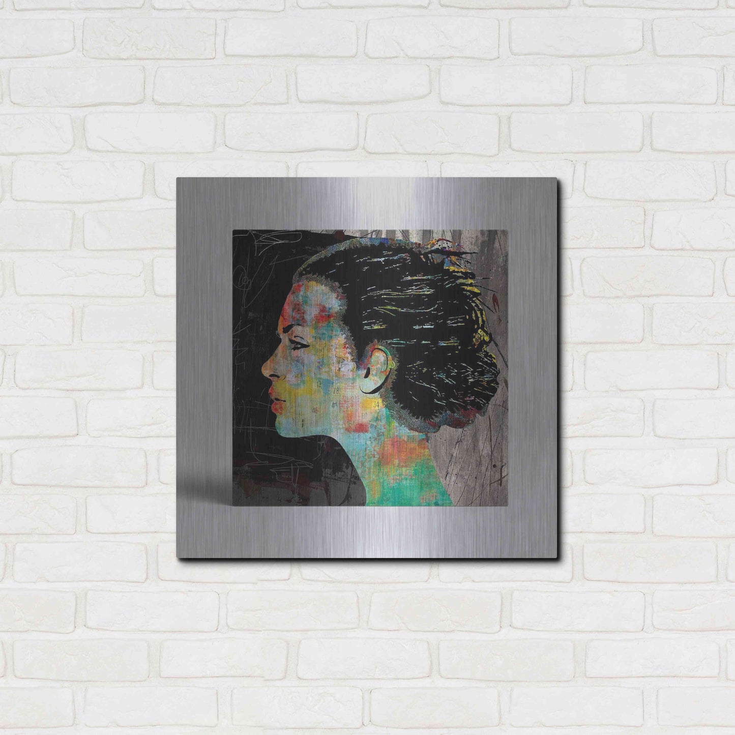 Luxe Metal Art 'THE COLORFUL GIRL' by DB Waterman,24x24