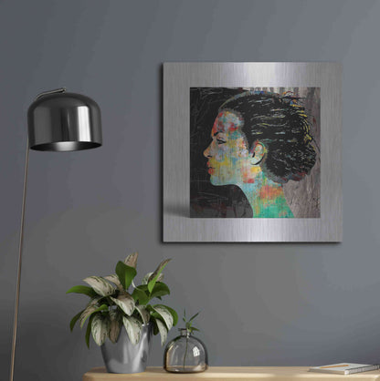 Luxe Metal Art 'THE COLORFUL GIRL' by DB Waterman,24x24