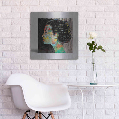 Luxe Metal Art 'THE COLORFUL GIRL' by DB Waterman,24x24