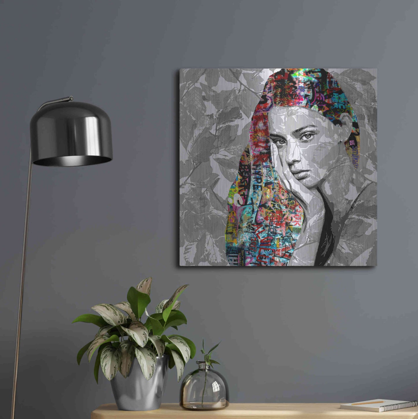 Luxe Metal Art 'THE FORTUNATE GIRL' by DB Waterman,24x24