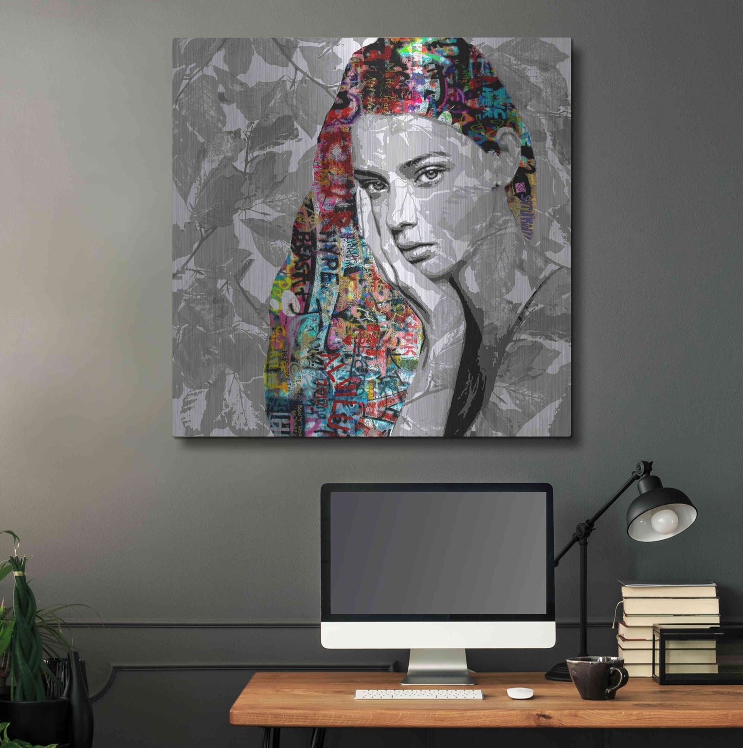 Luxe Metal Art 'THE FORTUNATE GIRL' by DB Waterman,36x36