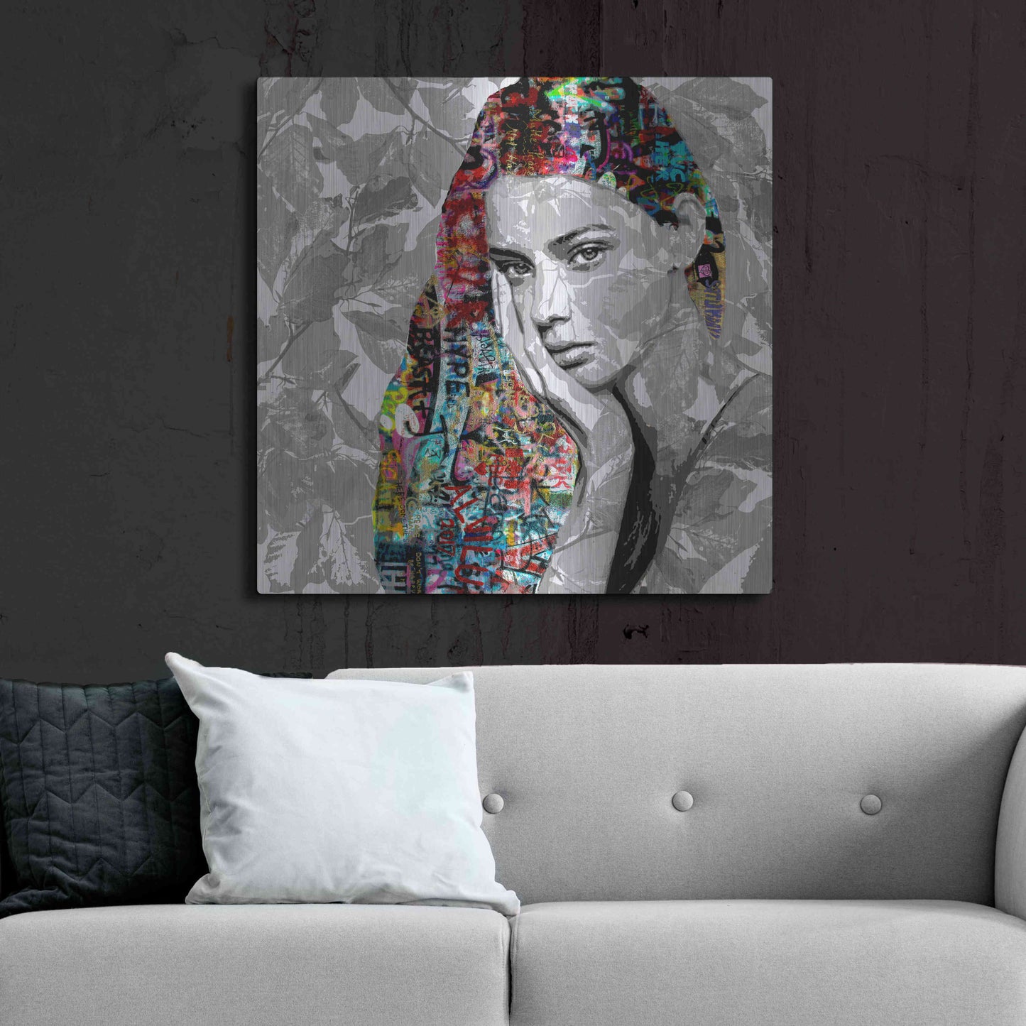 Luxe Metal Art 'THE FORTUNATE GIRL' by DB Waterman,36x36