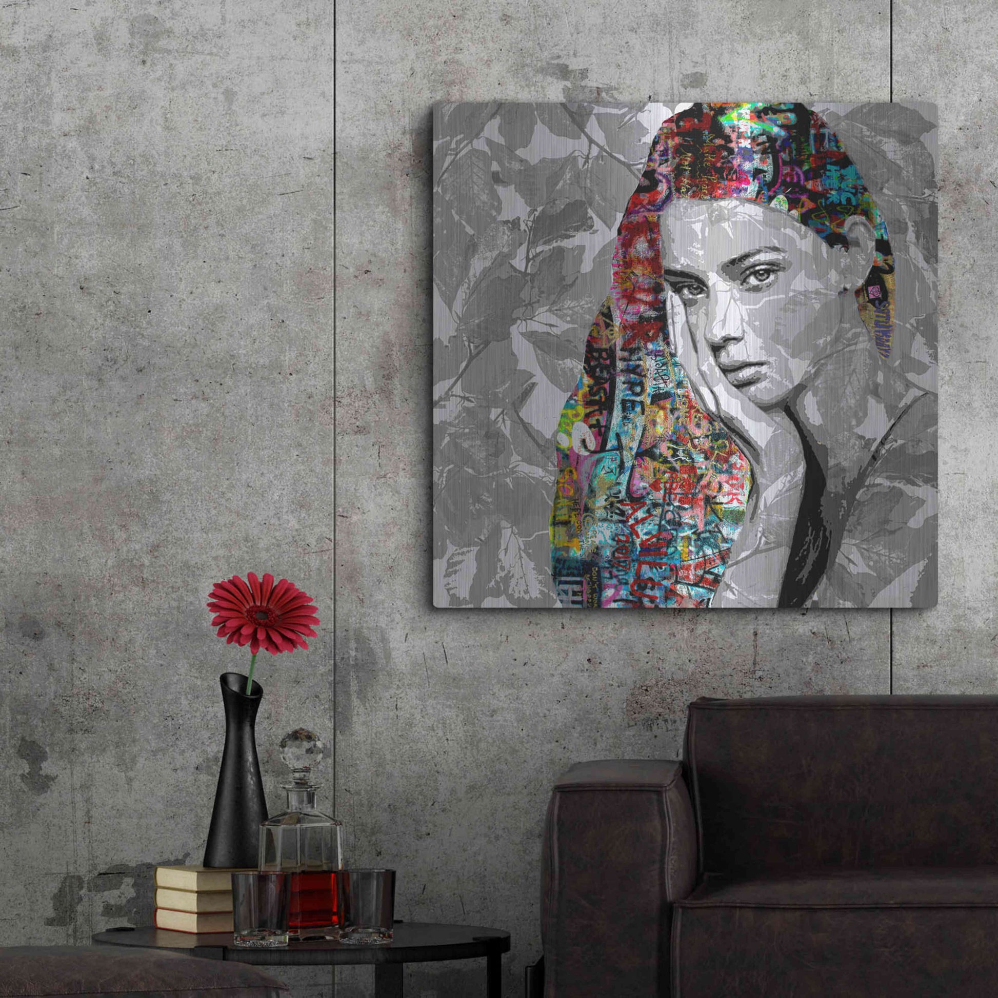 Luxe Metal Art 'THE FORTUNATE GIRL' by DB Waterman,36x36