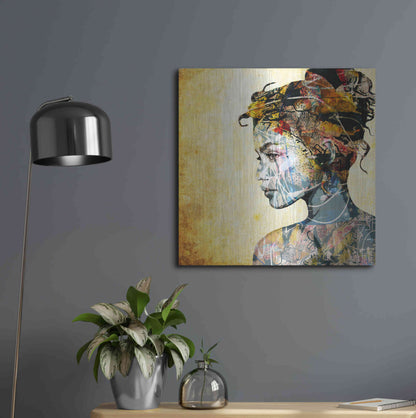 Luxe Metal Art 'THE GIFTED GIRL' by DB Waterman,24x24