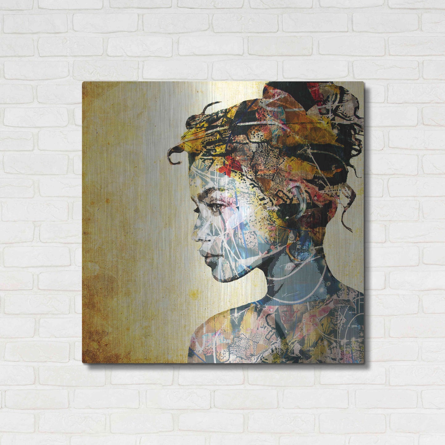 Luxe Metal Art 'THE GIFTED GIRL' by DB Waterman,36x36