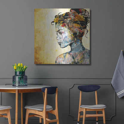 Luxe Metal Art 'THE GIFTED GIRL' by DB Waterman,36x36