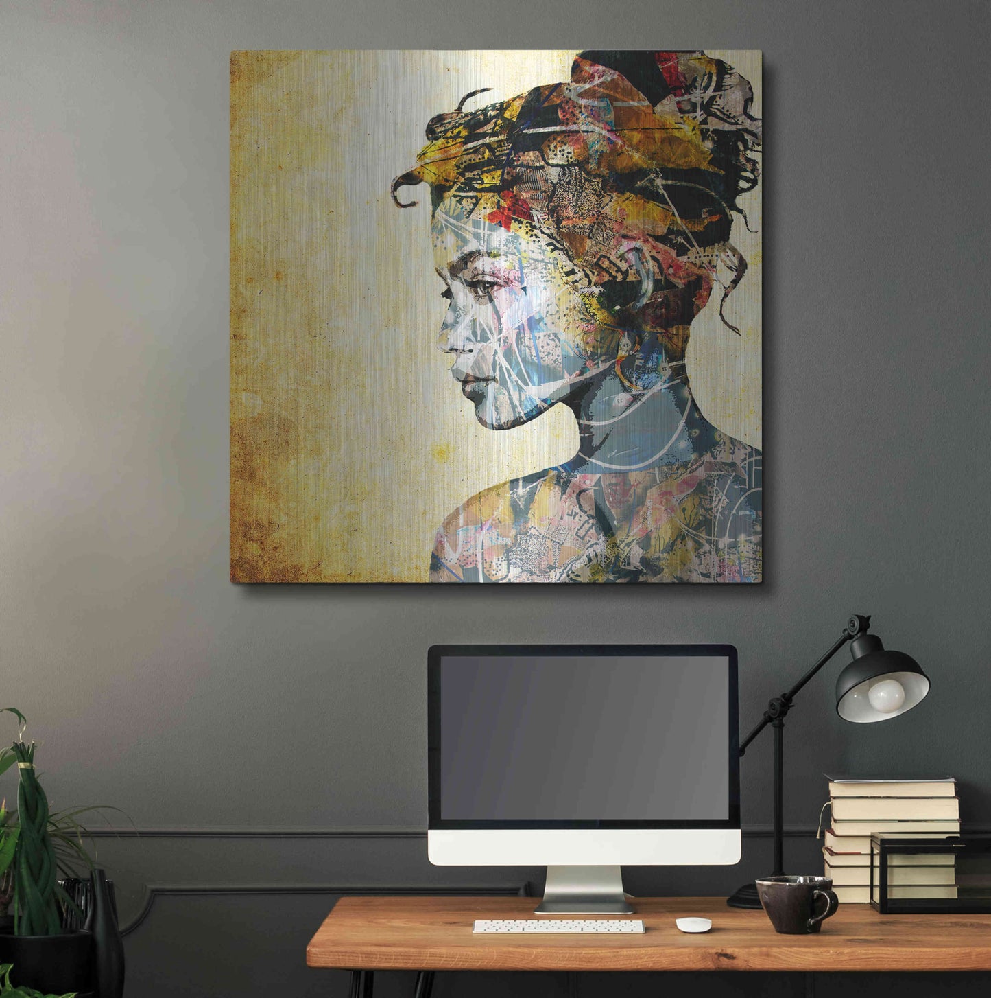 Luxe Metal Art 'THE GIFTED GIRL' by DB Waterman,36x36