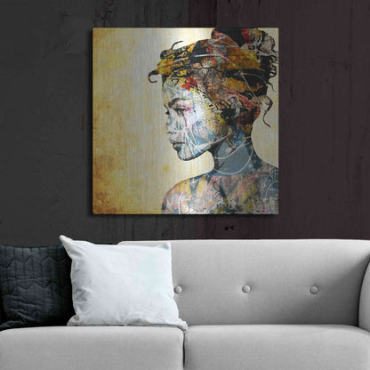 Luxe Metal Art 'THE GIFTED GIRL' by DB Waterman,36x36