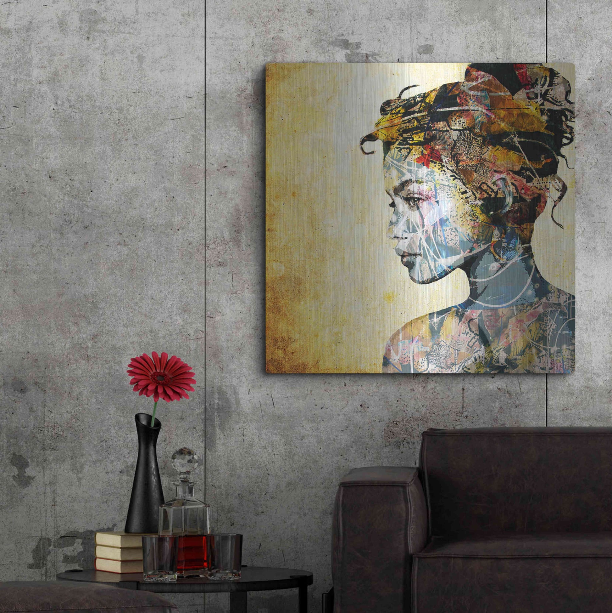 Luxe Metal Art 'THE GIFTED GIRL' by DB Waterman,36x36