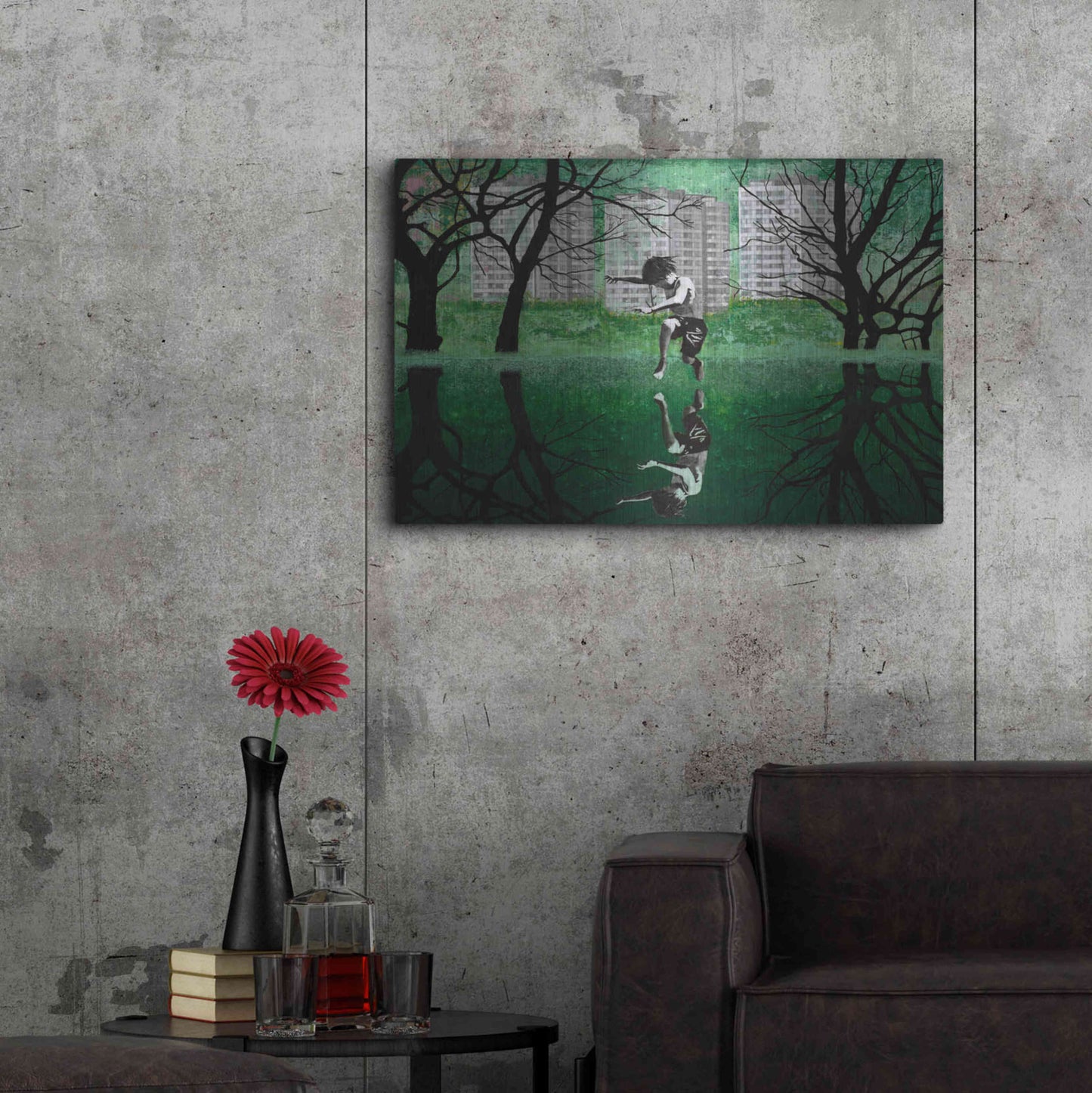 Luxe Metal Art 'THE GREEN POND' by DB Waterman,36x24