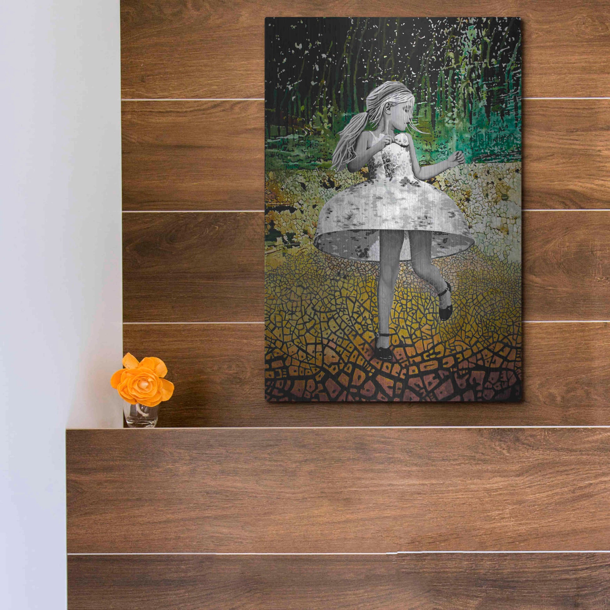 Luxe Metal Art 'THE RAINDANCE' by DB Waterman,12x16