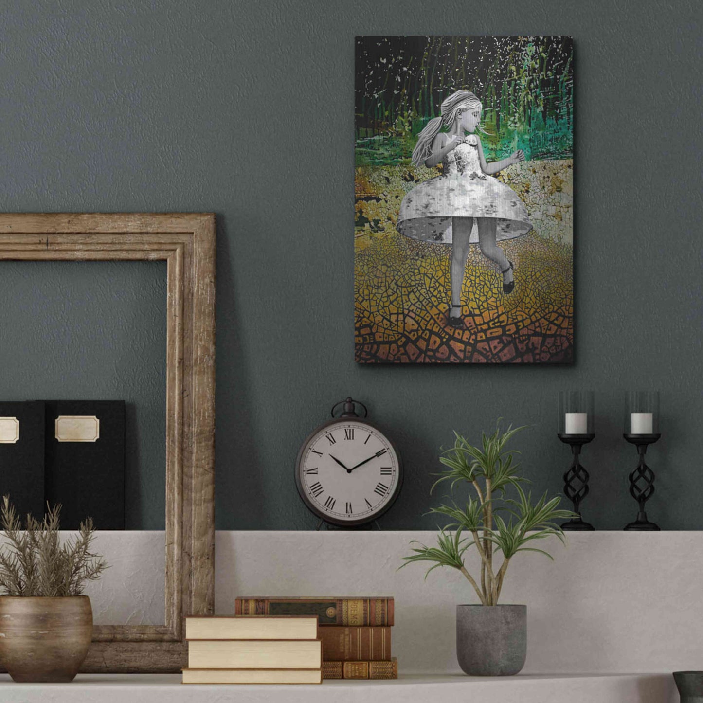 Luxe Metal Art 'THE RAINDANCE' by DB Waterman,12x16