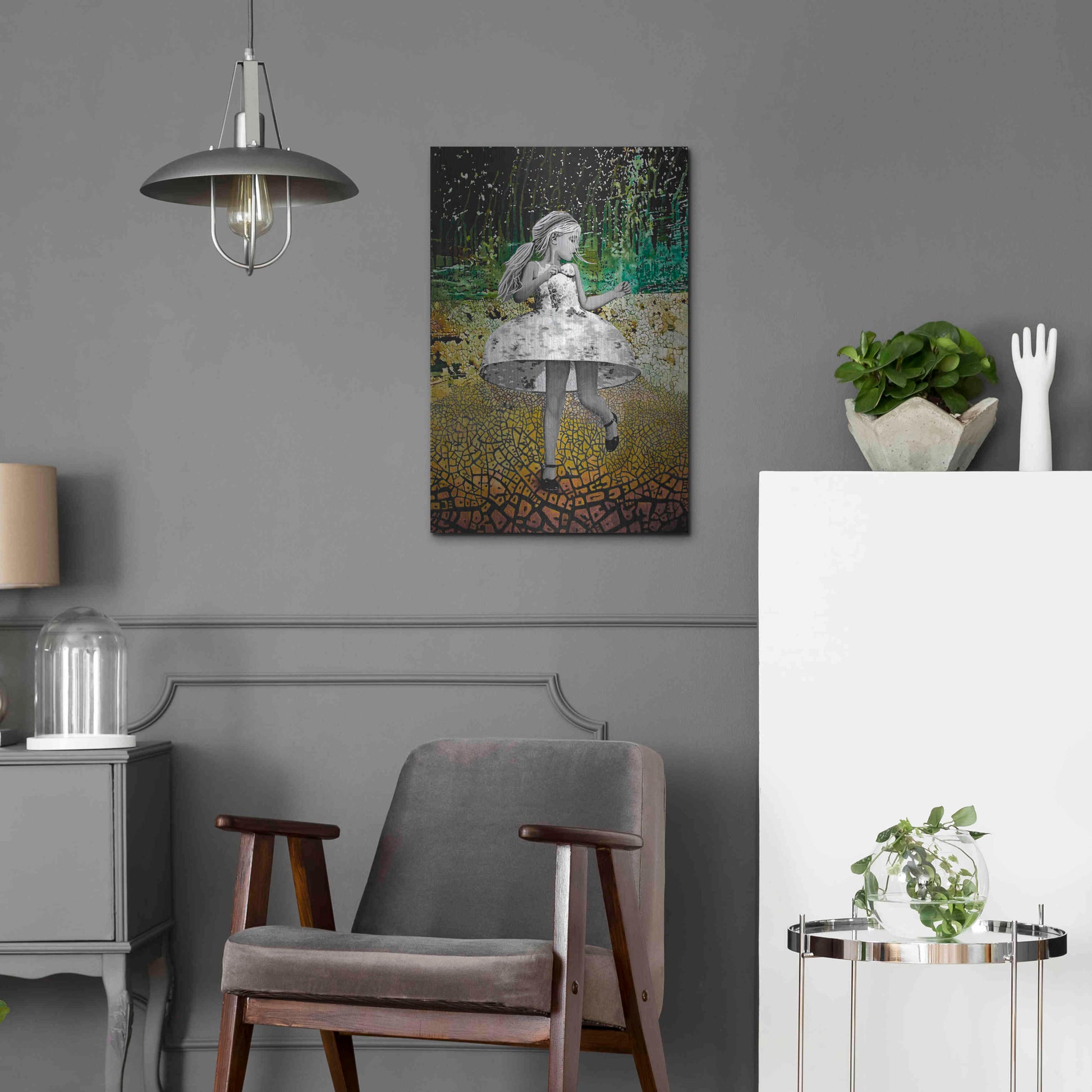 Luxe Metal Art 'THE RAINDANCE' by DB Waterman,16x24