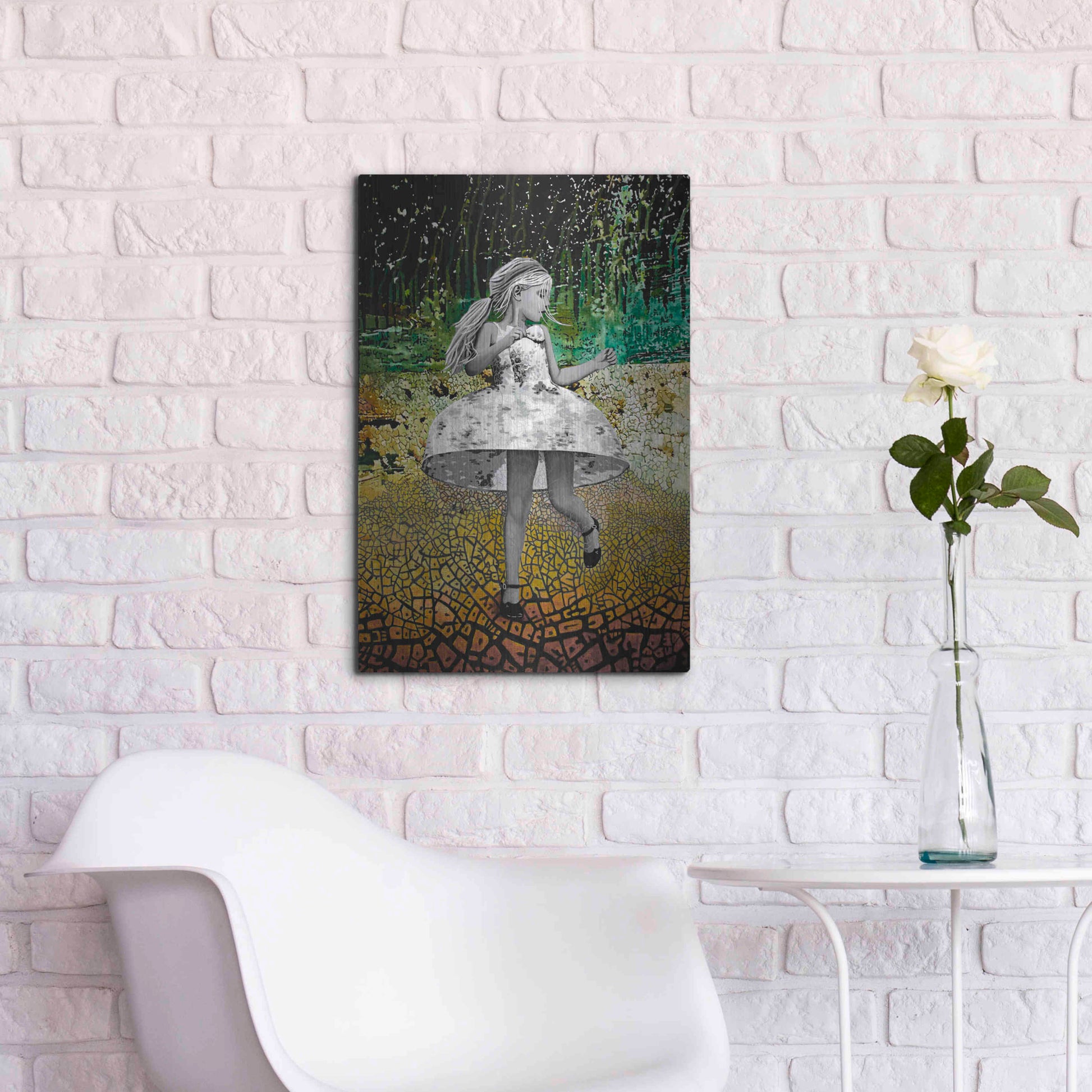 Luxe Metal Art 'THE RAINDANCE' by DB Waterman,16x24