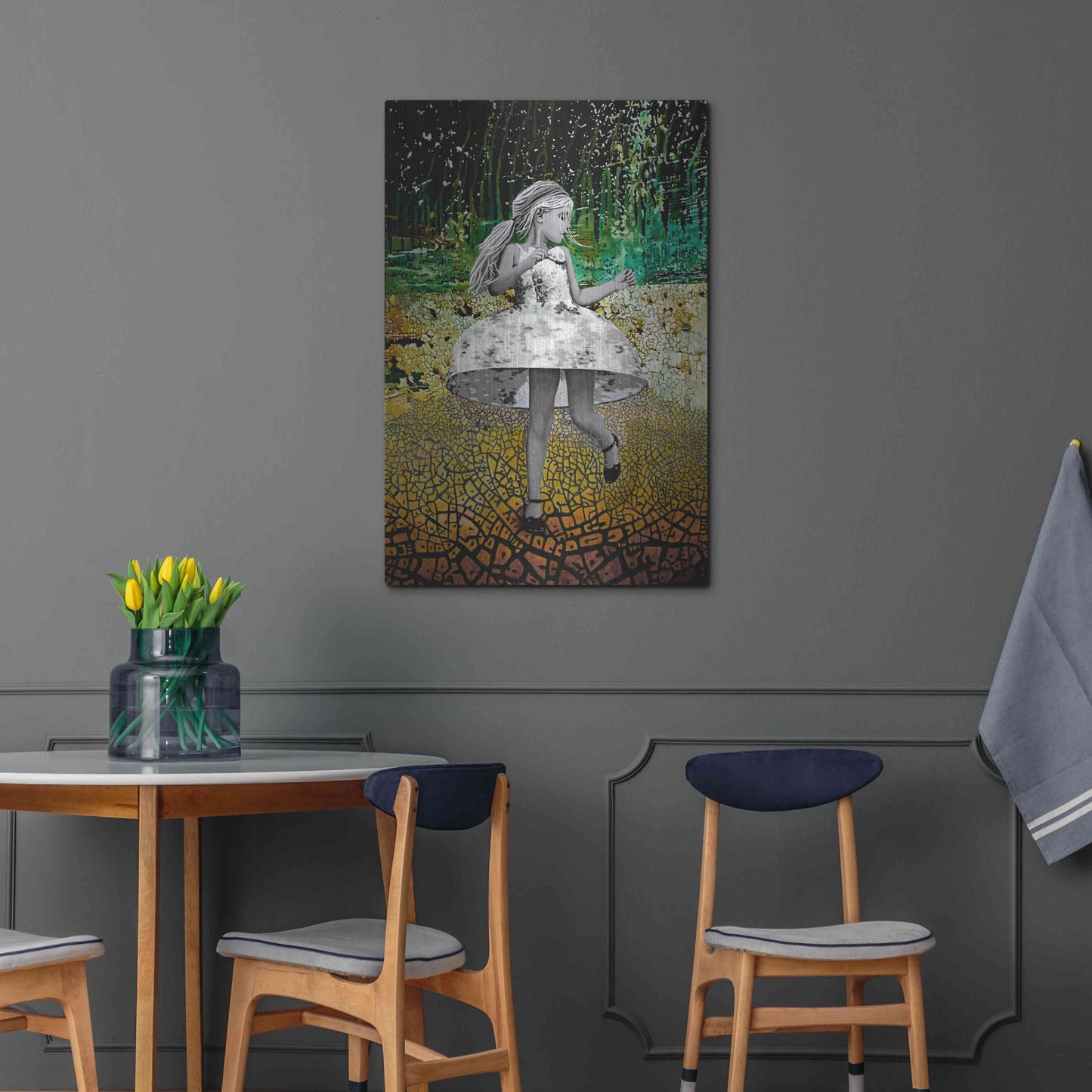 Luxe Metal Art 'THE RAINDANCE' by DB Waterman,24x36