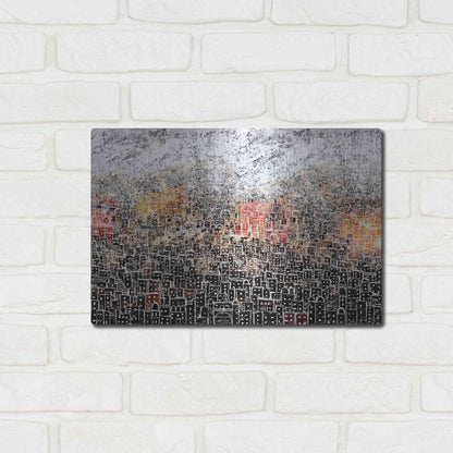 Luxe Metal Art 'WHITE CITY' by DB Waterman,16x12