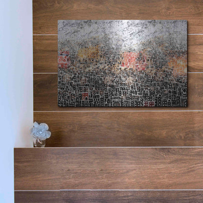 Luxe Metal Art 'WHITE CITY' by DB Waterman,16x12