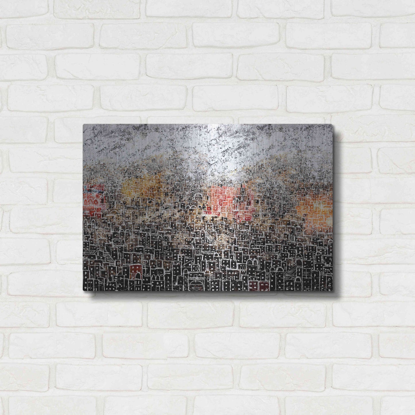 Luxe Metal Art 'WHITE CITY' by DB Waterman,24x16