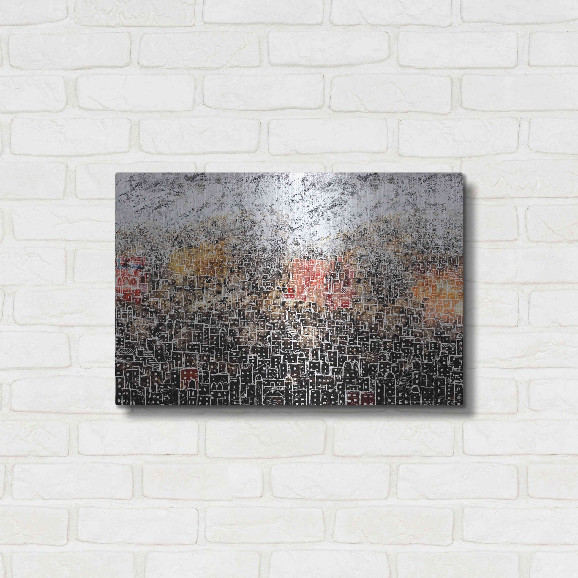 Luxe Metal Art 'WHITE CITY' by DB Waterman,24x16
