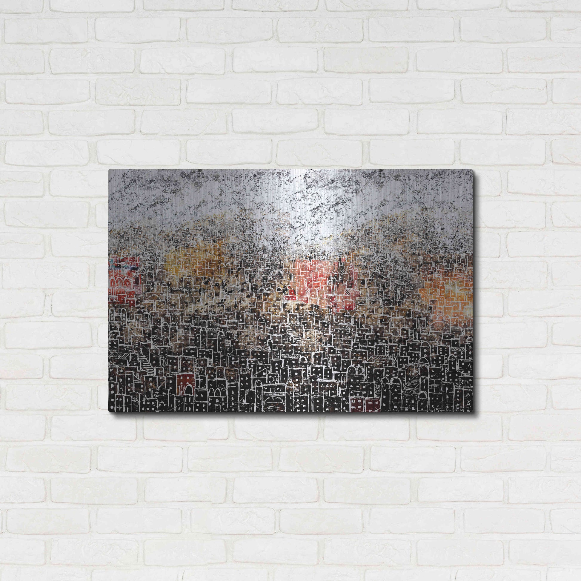 Luxe Metal Art 'WHITE CITY' by DB Waterman,36x24