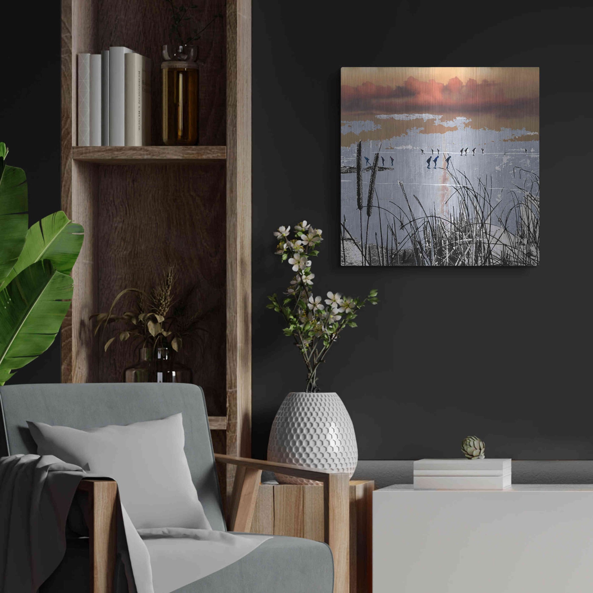 Luxe Metal Art 'WINTERTIDE' by DB Waterman,24x24