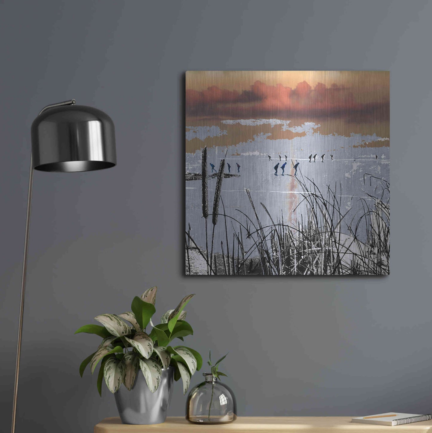 Luxe Metal Art 'WINTERTIDE' by DB Waterman,24x24
