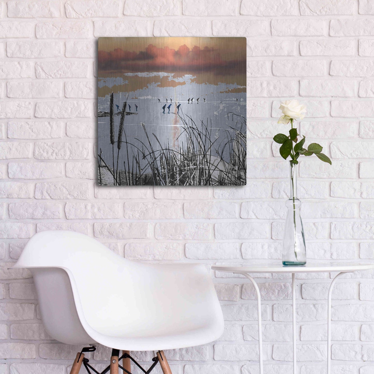 Luxe Metal Art 'WINTERTIDE' by DB Waterman,24x24