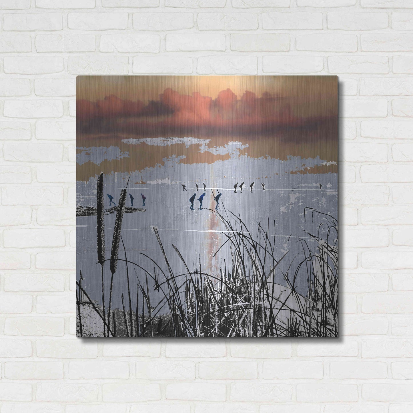 Luxe Metal Art 'WINTERTIDE' by DB Waterman,36x36
