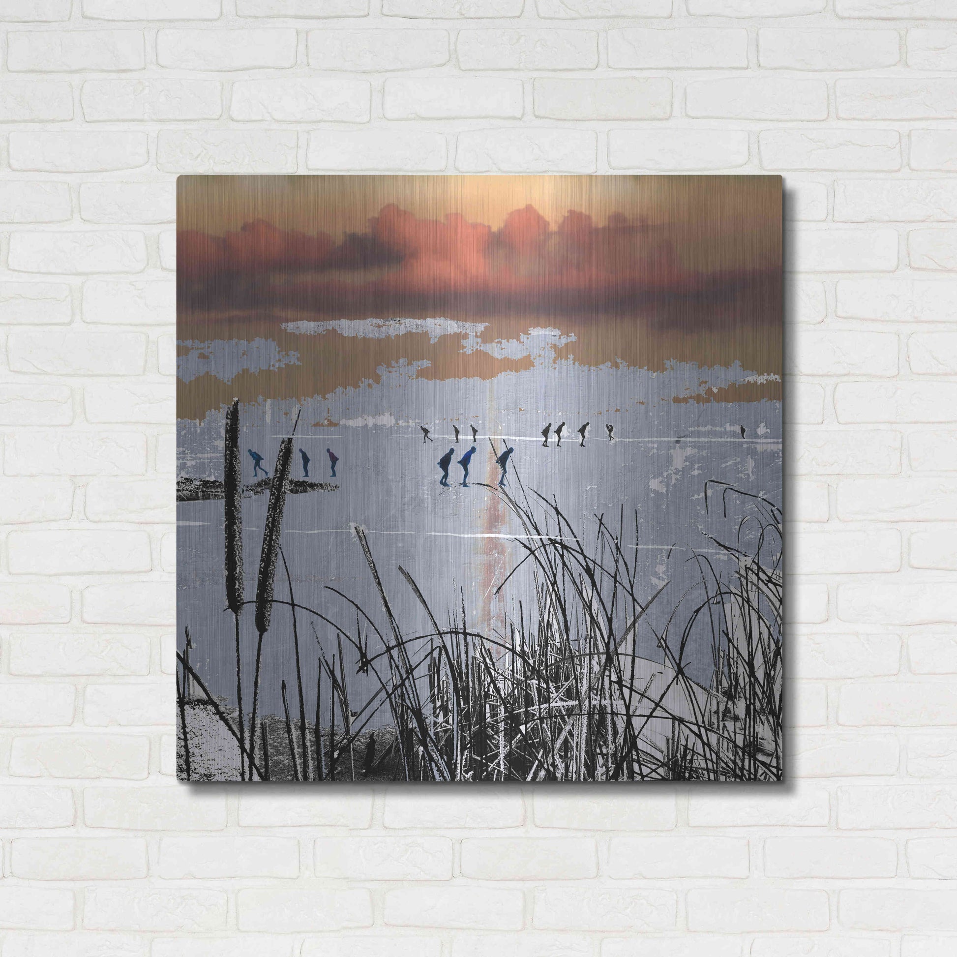 Luxe Metal Art 'WINTERTIDE' by DB Waterman,36x36