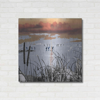 Luxe Metal Art 'WINTERTIDE' by DB Waterman,36x36