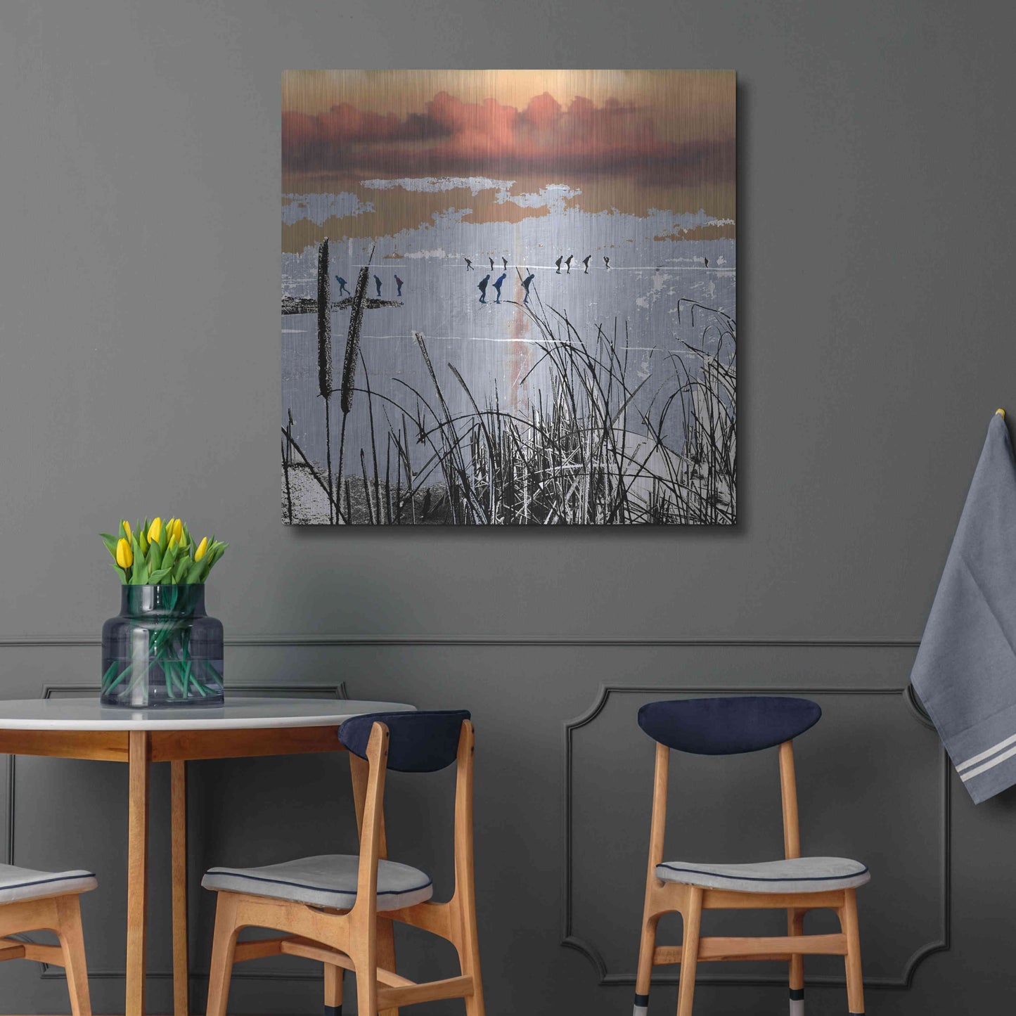 Luxe Metal Art 'WINTERTIDE' by DB Waterman,36x36
