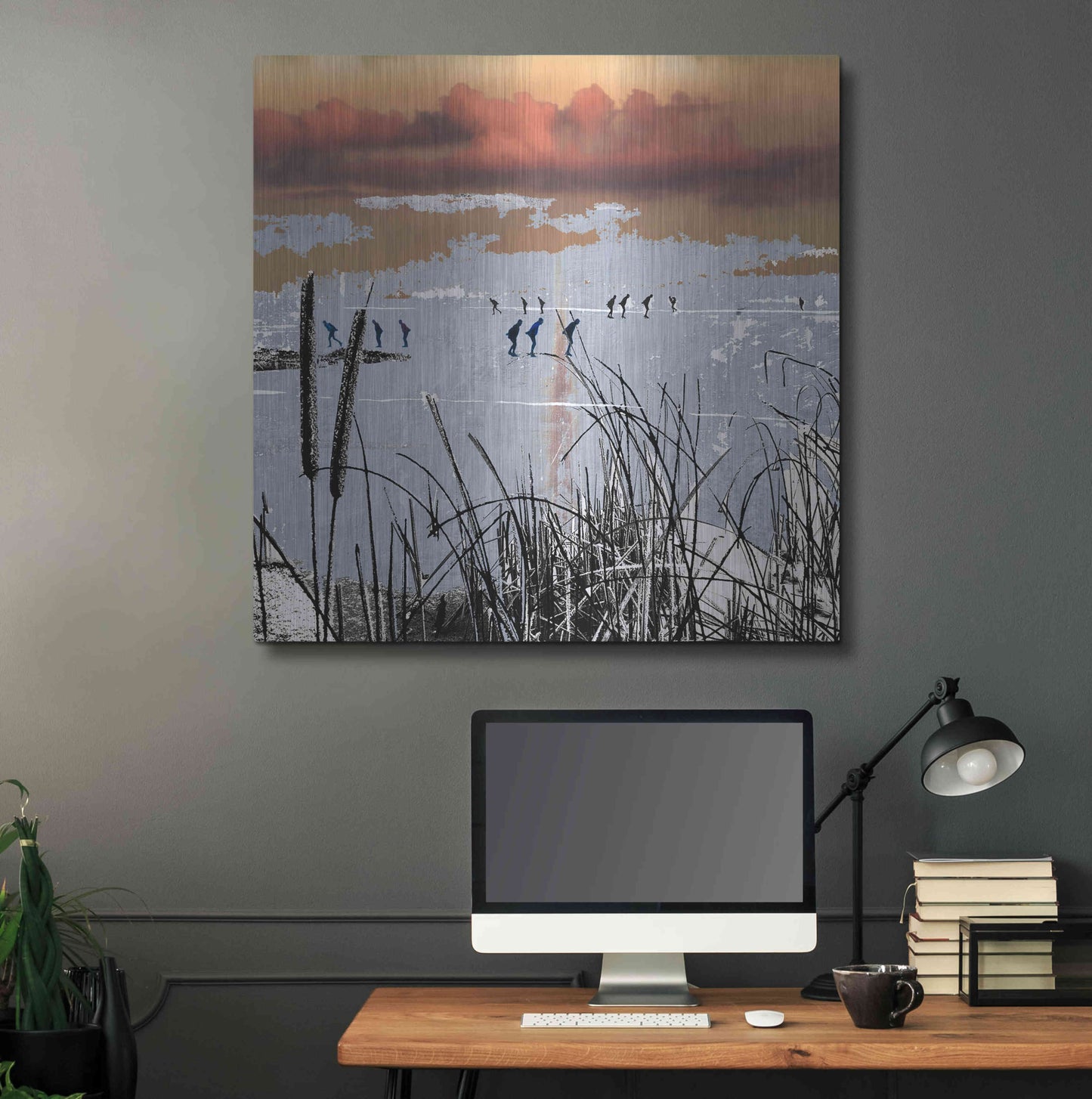 Luxe Metal Art 'WINTERTIDE' by DB Waterman,36x36