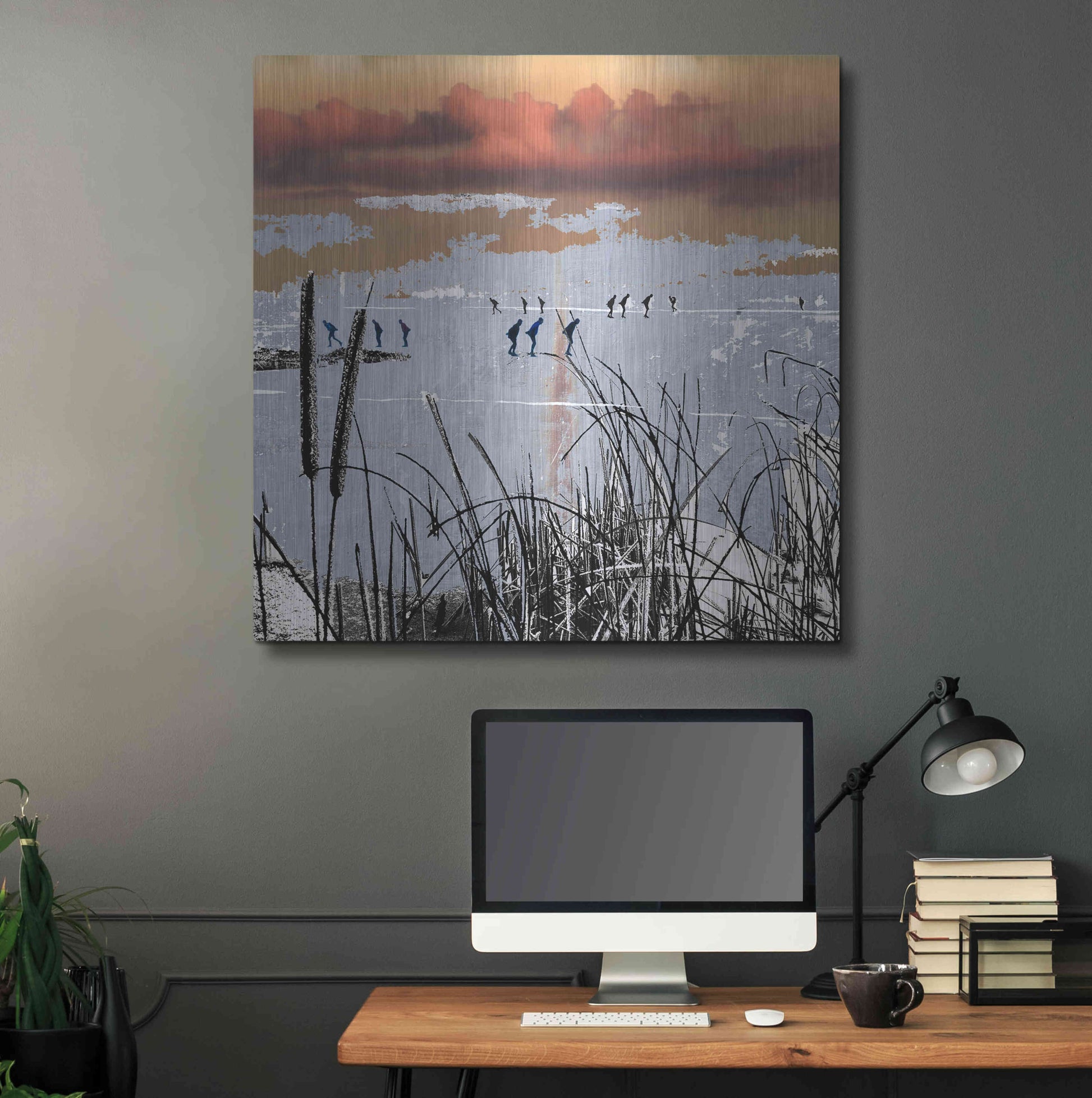 Luxe Metal Art 'WINTERTIDE' by DB Waterman,36x36