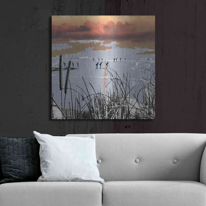 Luxe Metal Art 'WINTERTIDE' by DB Waterman,36x36