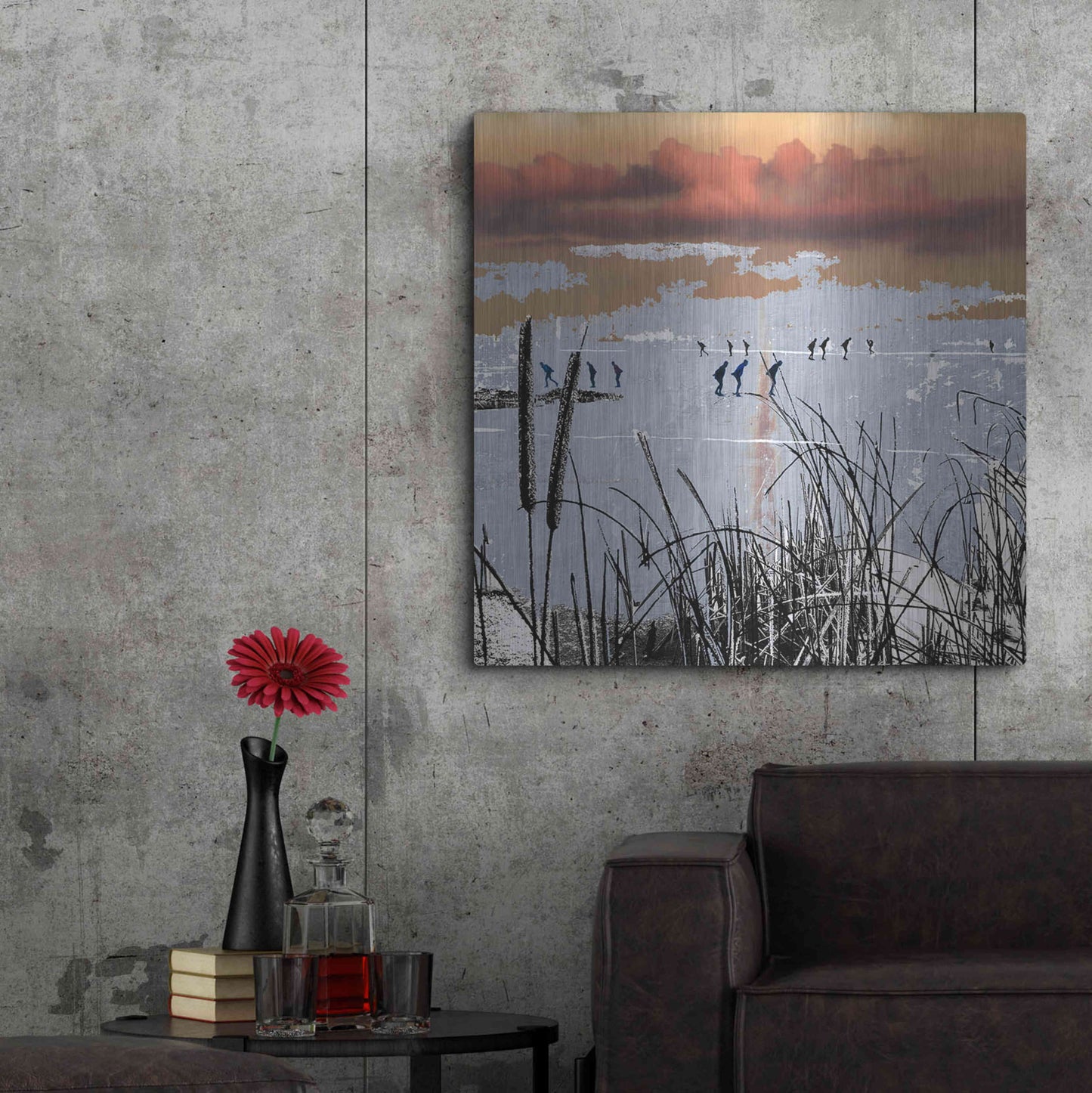 Luxe Metal Art 'WINTERTIDE' by DB Waterman,36x36