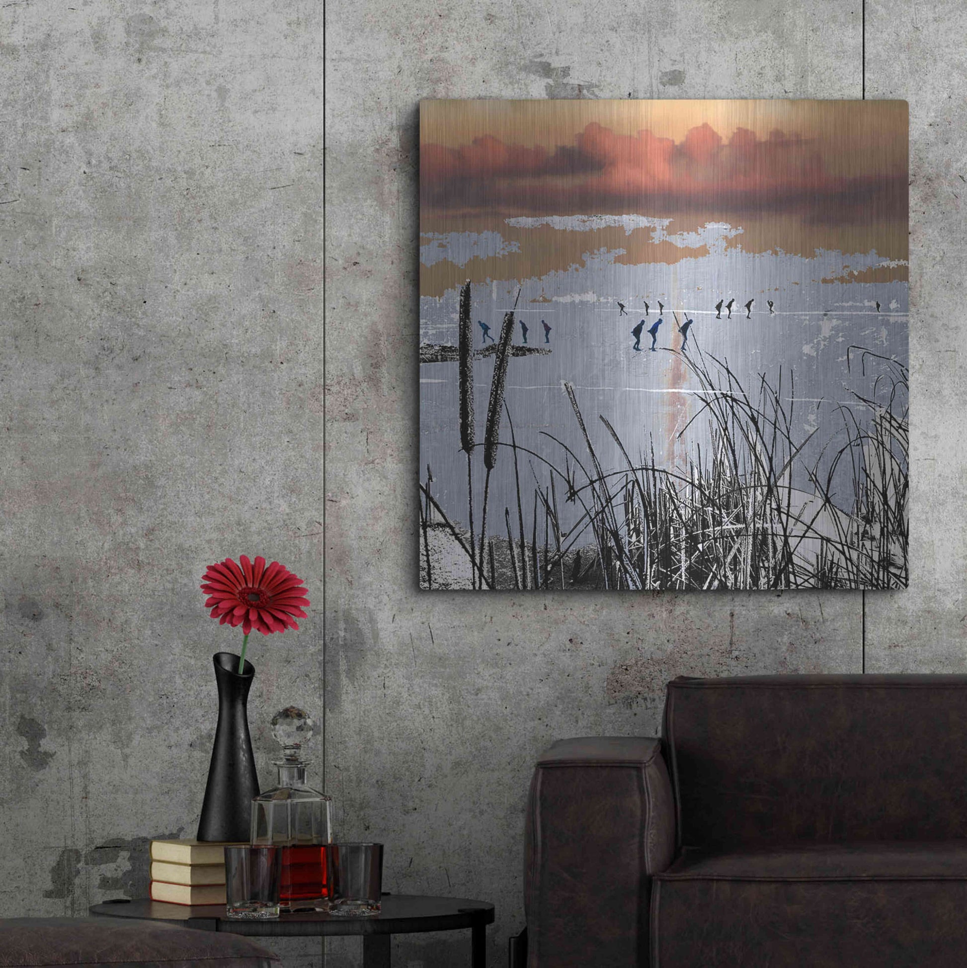 Luxe Metal Art 'WINTERTIDE' by DB Waterman,36x36