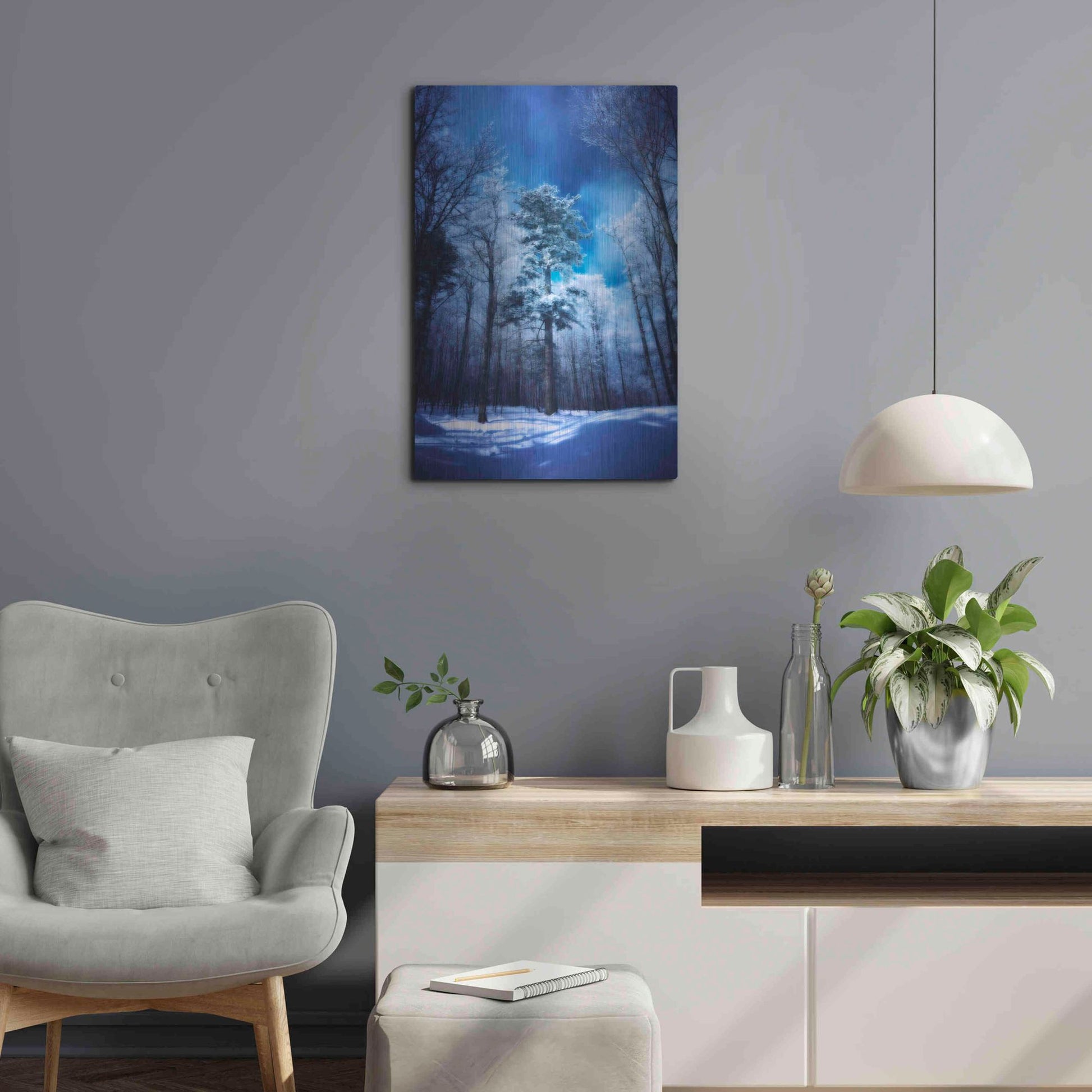 Luxe Metal Art 'The Blue Hours' by Philippe Sainte-Laudy, Metal Wall Art,16x24